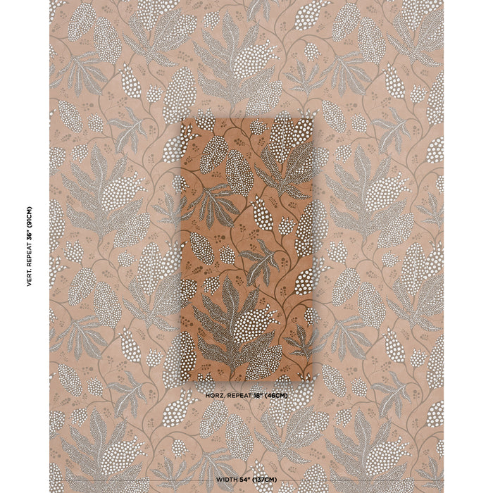 Schumacher Polka Dot Jungle Terracotta Wallpaper Sample 5015465