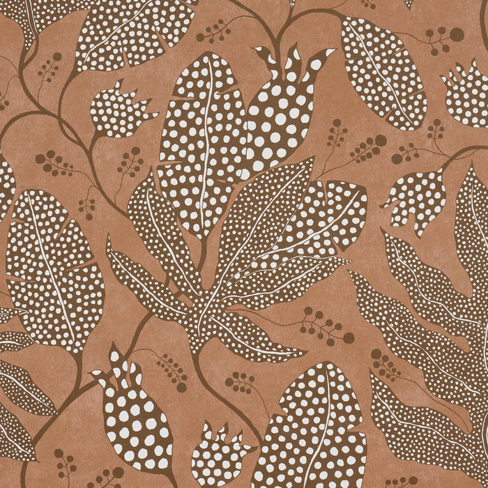 Schumacher Polka Dot Jungle Terracotta Wallpaper Sample 5015465