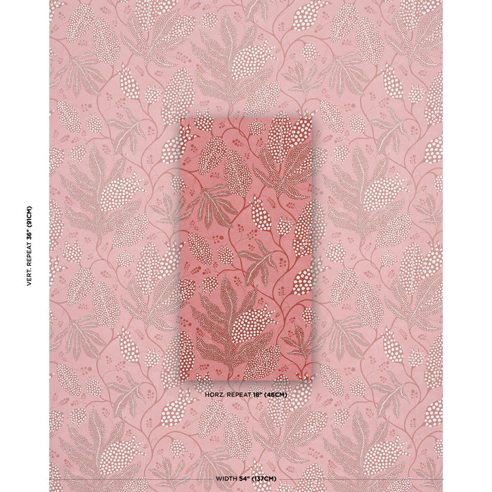 Schumacher Polka Dot Jungle Raspberry Wallpaper 5015466