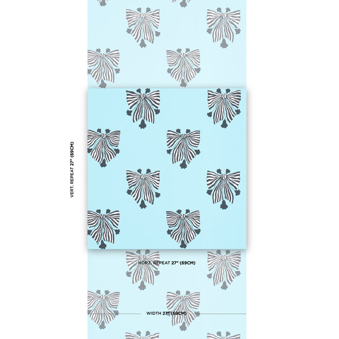 Schumacher Bow-Wow-Wow Aqua Wallpaper Sample 5015470