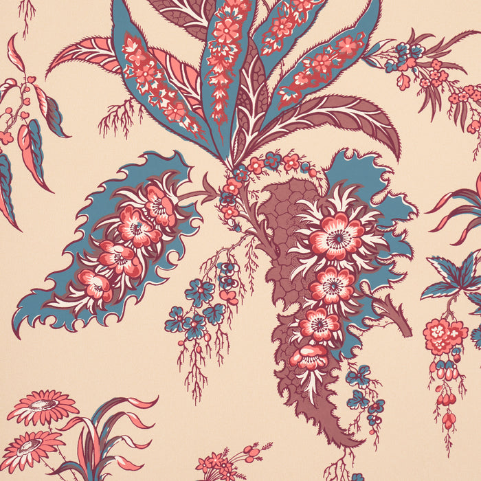 Schumacher Apolline Botanical Rouge & Bleu Wallpaper 5015500