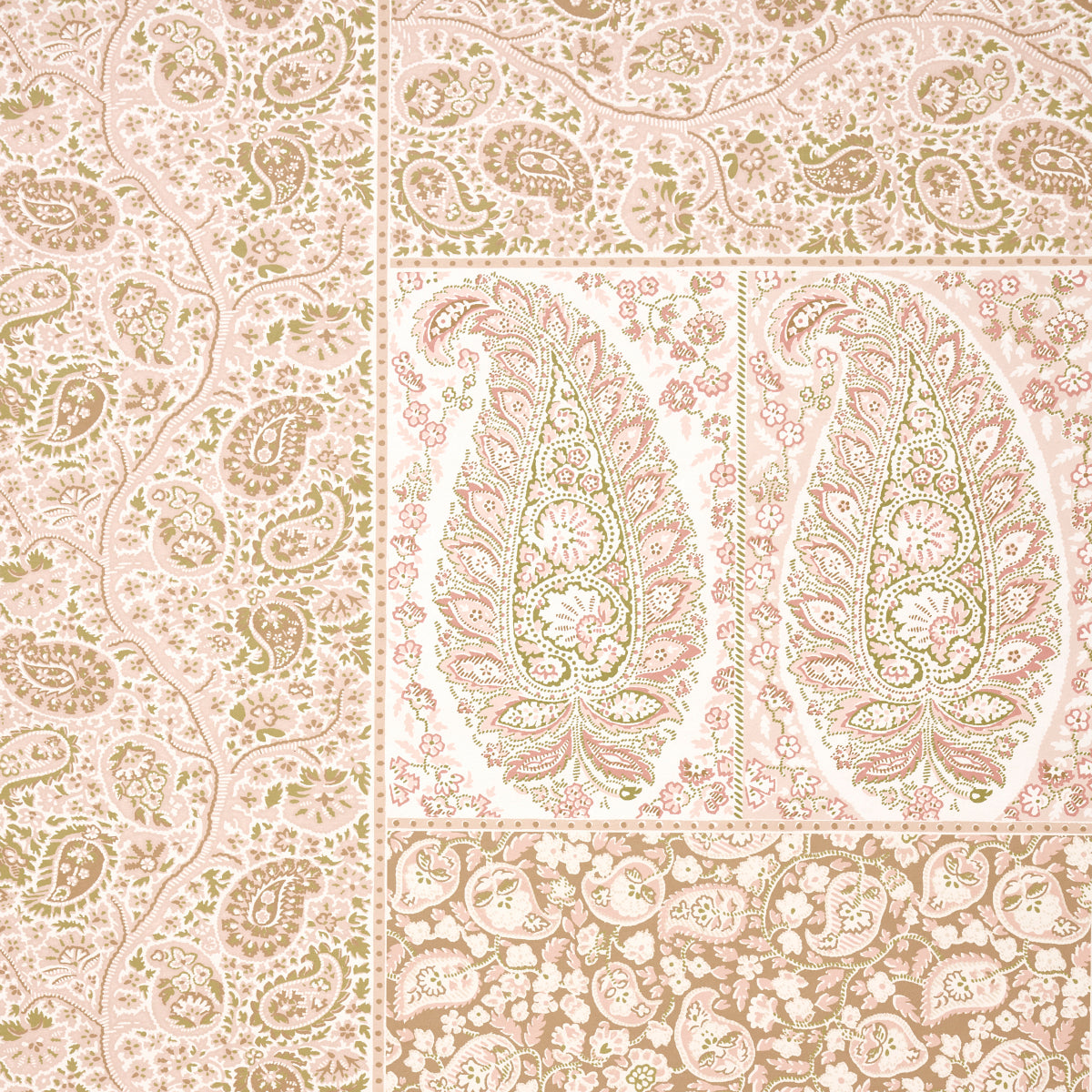Schumacher Colmery Paisley Panel Set PeTale Wallpaper Sample 5015512