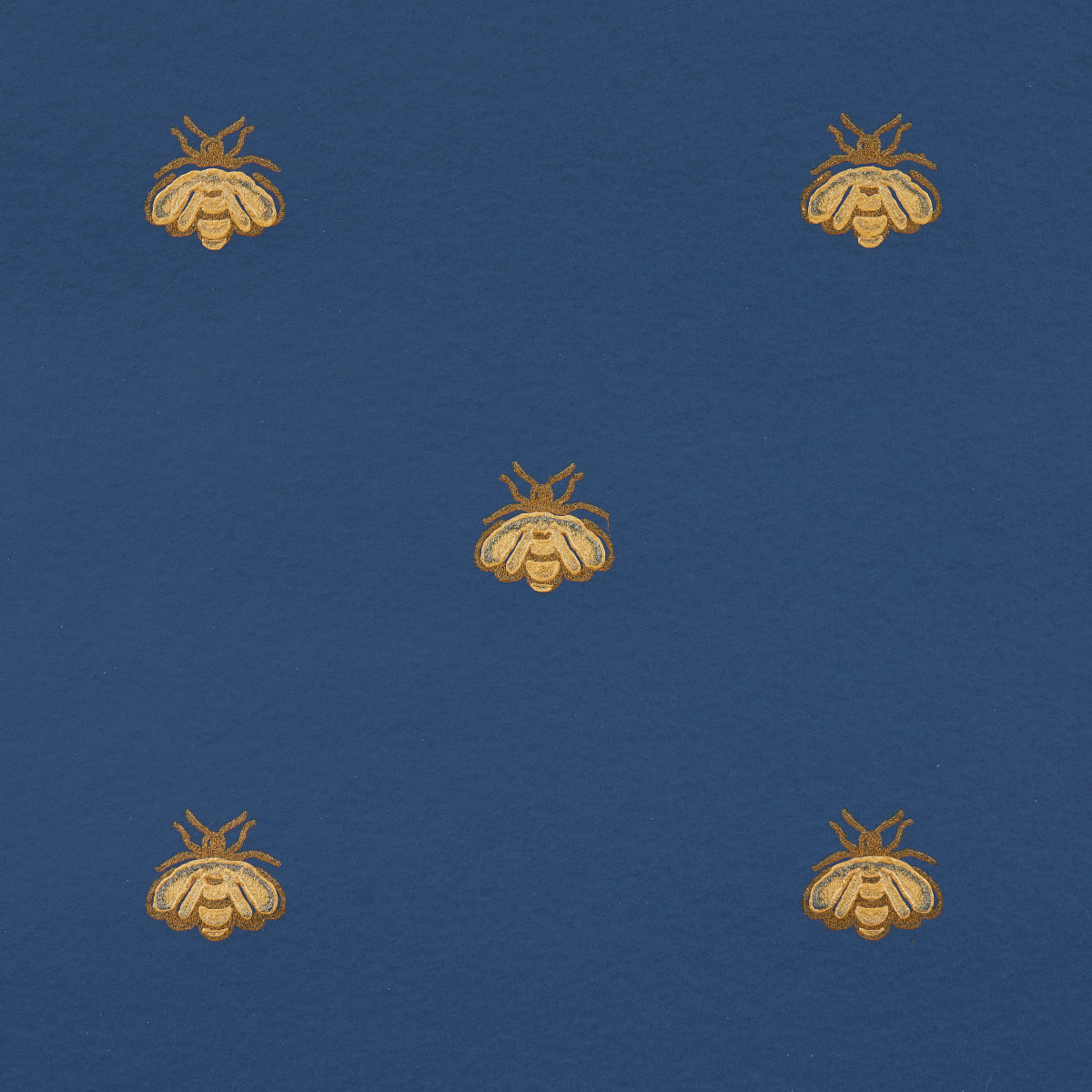 Schumacher Hubert's Bees Midnight & Gold Wallpaper Sample 5015531