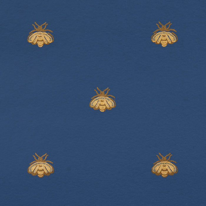 Schumacher Hubert's Bees Midnight & Gold Wallpaper Sample 5015531