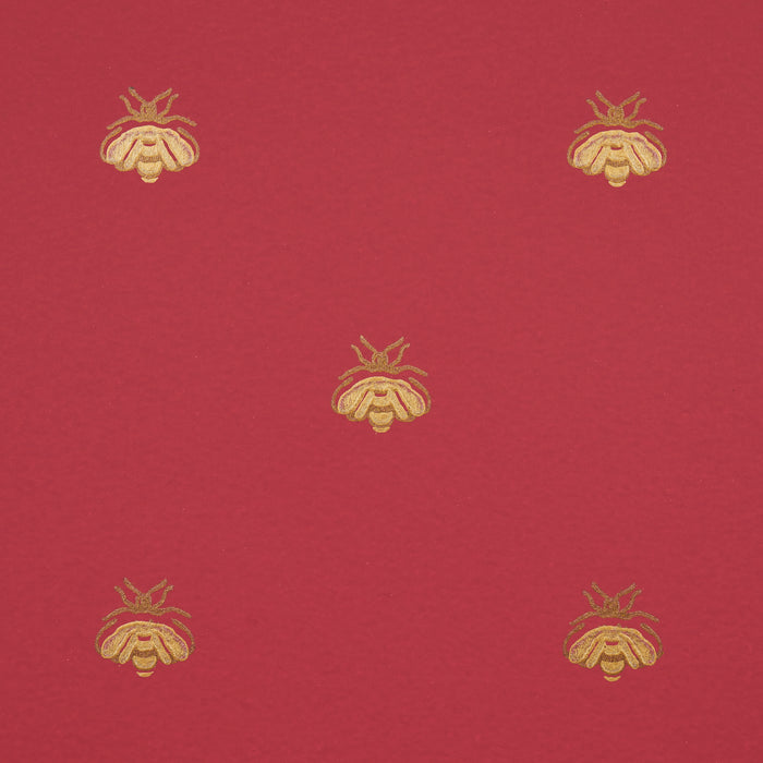 Schumacher Hubert's Bees Rouge & Gold Wallpaper Sample 5015532