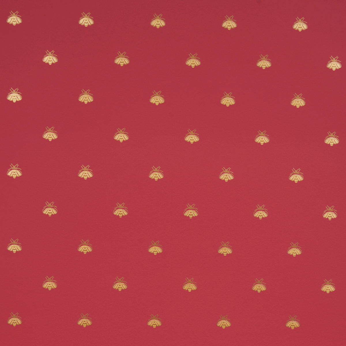 Schumacher Hubert's Bees Rouge & Gold Wallpaper Sample 5015532