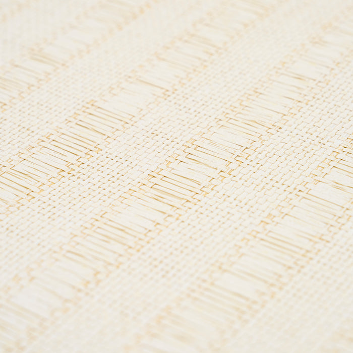 Schumacher Linen Woven Texture Stripe Natural Wallpaper 5015550