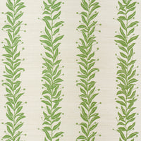 Schumacher Tendril Stripe Sisal Olive Wallpaper 5015560