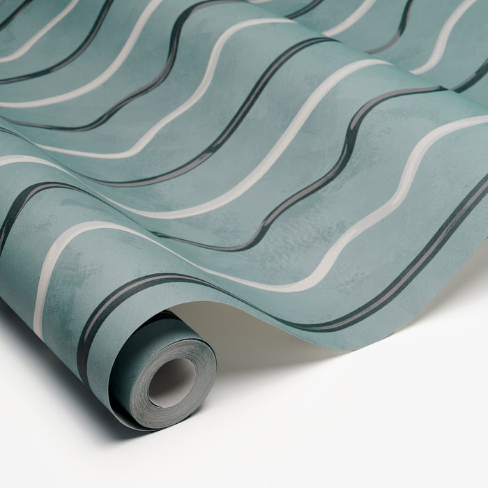 Schumacher Affogato Blue Gray Wallpaper Sample 5015570
