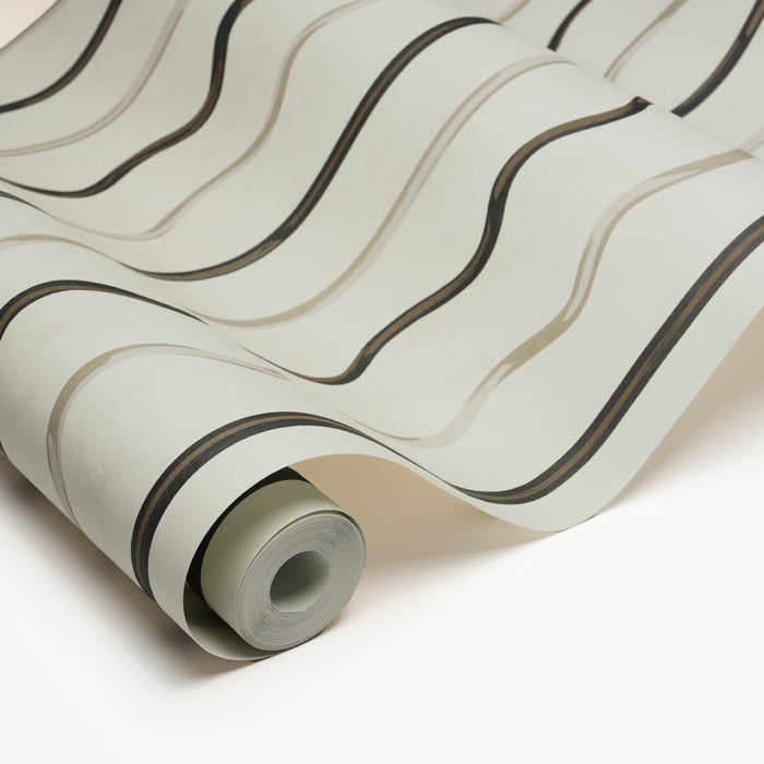 Schumacher Affogato Ivory & Carbon Wallpaper Sample 5015571