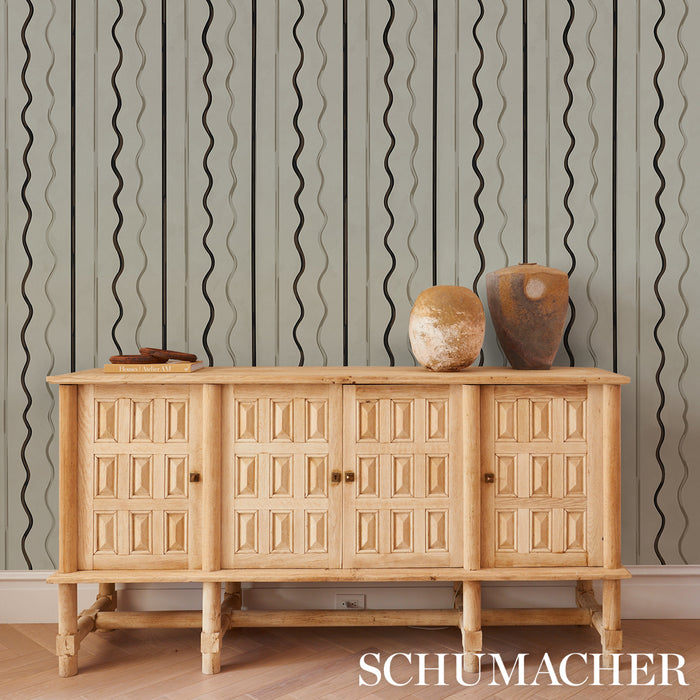 Schumacher Affogato Ivory & Carbon Wallpaper Sample 5015571