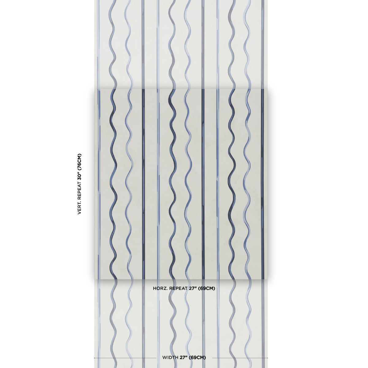 Schumacher Affogato Cornflower & Deep Navy Wallpaper 5015572