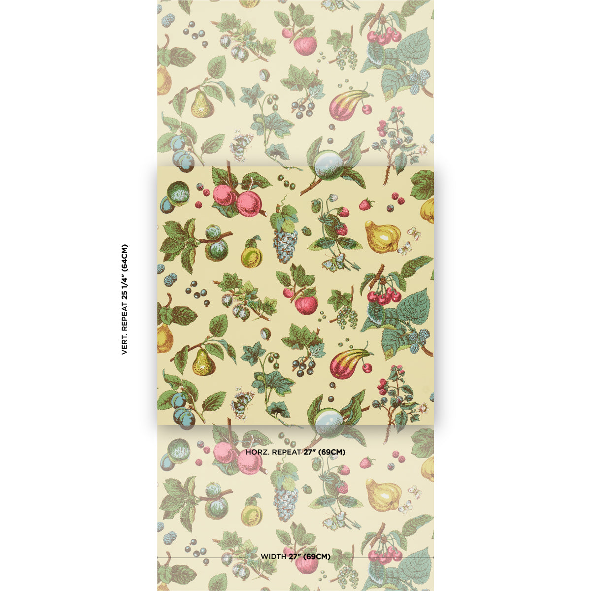 Schumacher Berry Grove Butter Wallpaper Sample 5015650