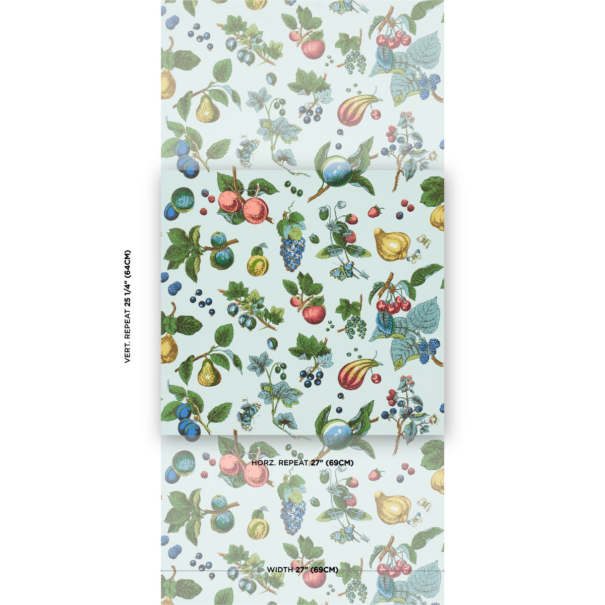 Schumacher Berry Grove Sky Wallpaper Sample 5015651