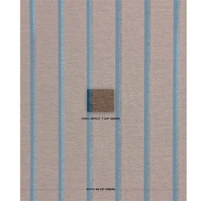 Schumacher Axel Fringe Wallcovering Peacock/Brown Wallpaper Sample 5015710