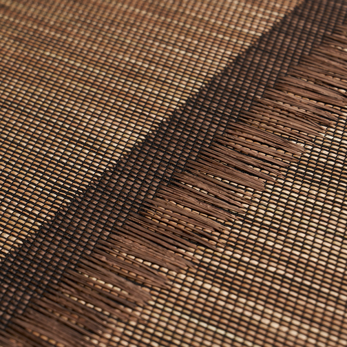 Schumacher Axel Fringe Wallcovering Brown/Copper Wallpaper Sample 5015711