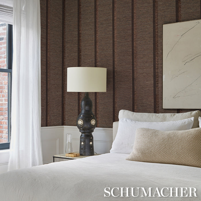 Schumacher Axel Fringe Wallcovering Brown/Copper Wallpaper Sample 5015711