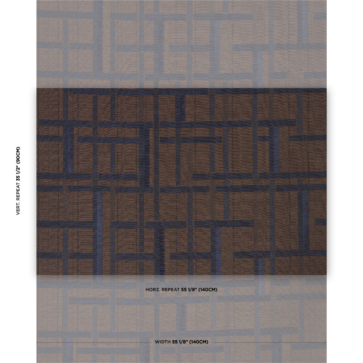 Schumacher Axel Plaid Wallcovering Navy/Espresso Wallpaper Sample 5015721