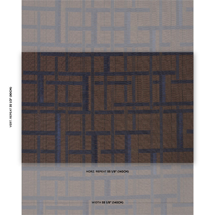 Schumacher Axel Plaid Wallcovering Navy/Espresso Wallpaper Sample 5015721