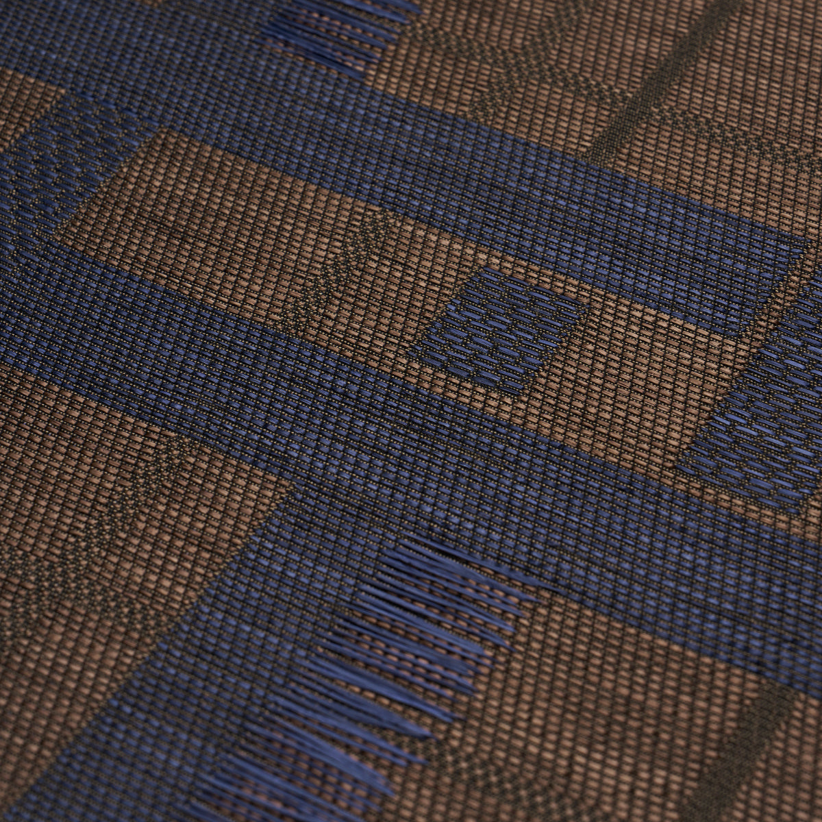 Schumacher Axel Plaid Wallcovering Navy/Espresso Wallpaper Sample 5015721