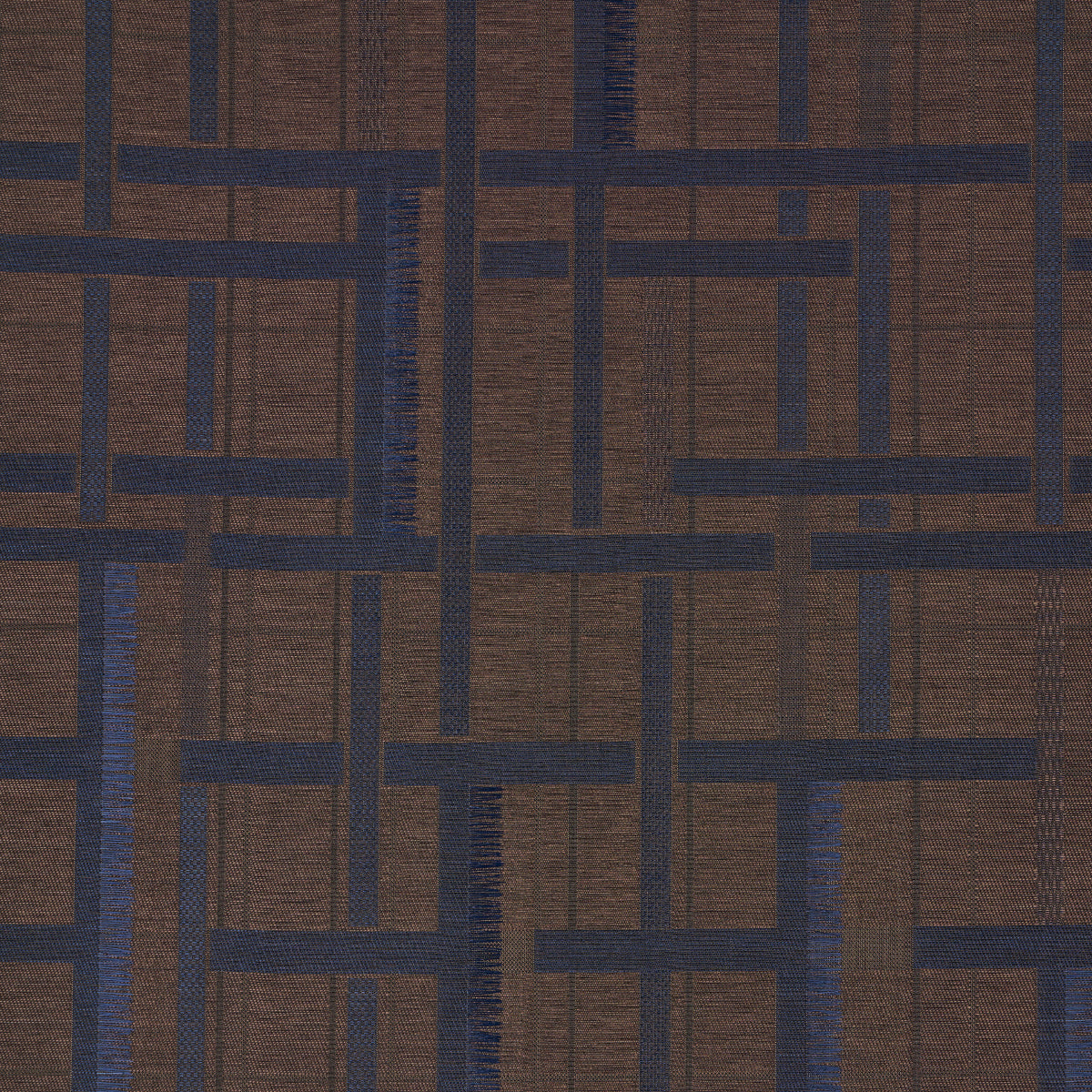Schumacher Axel Plaid Wallcovering Navy/Espresso Wallpaper Sample 5015721