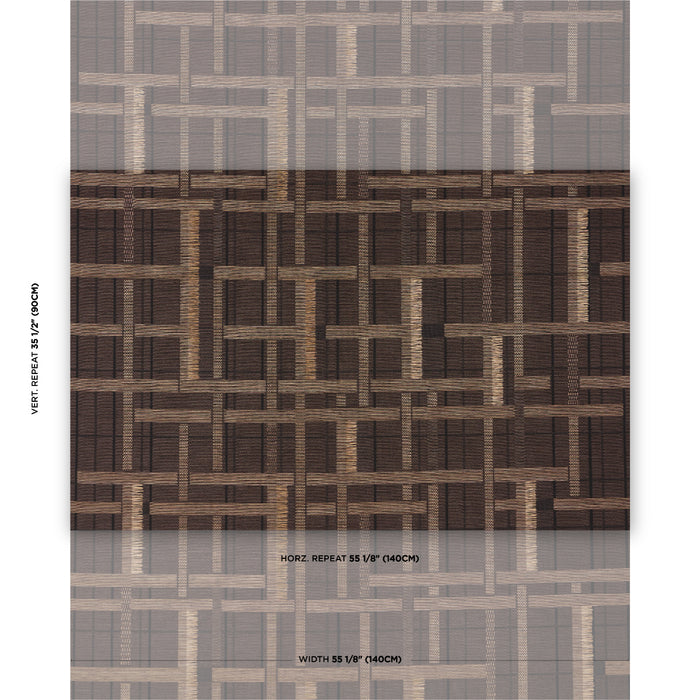 Schumacher Axel Plaid Wallcovering Saddle Brown Wallpaper Sample 5015722