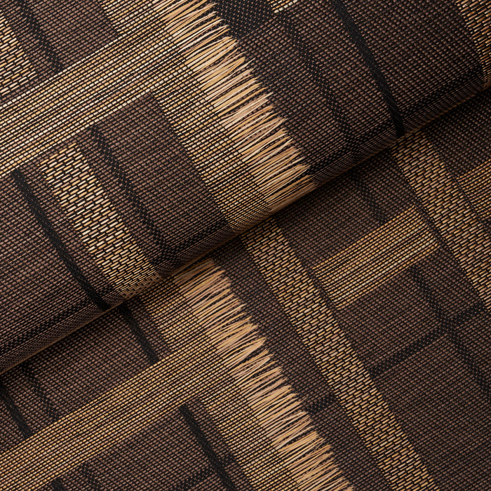 Schumacher Axel Plaid Wallcovering Saddle Brown Wallpaper Sample 5015722