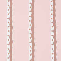 Schumacher Rousseau Stripe Cocoa & Blush Wallpaper 5015741