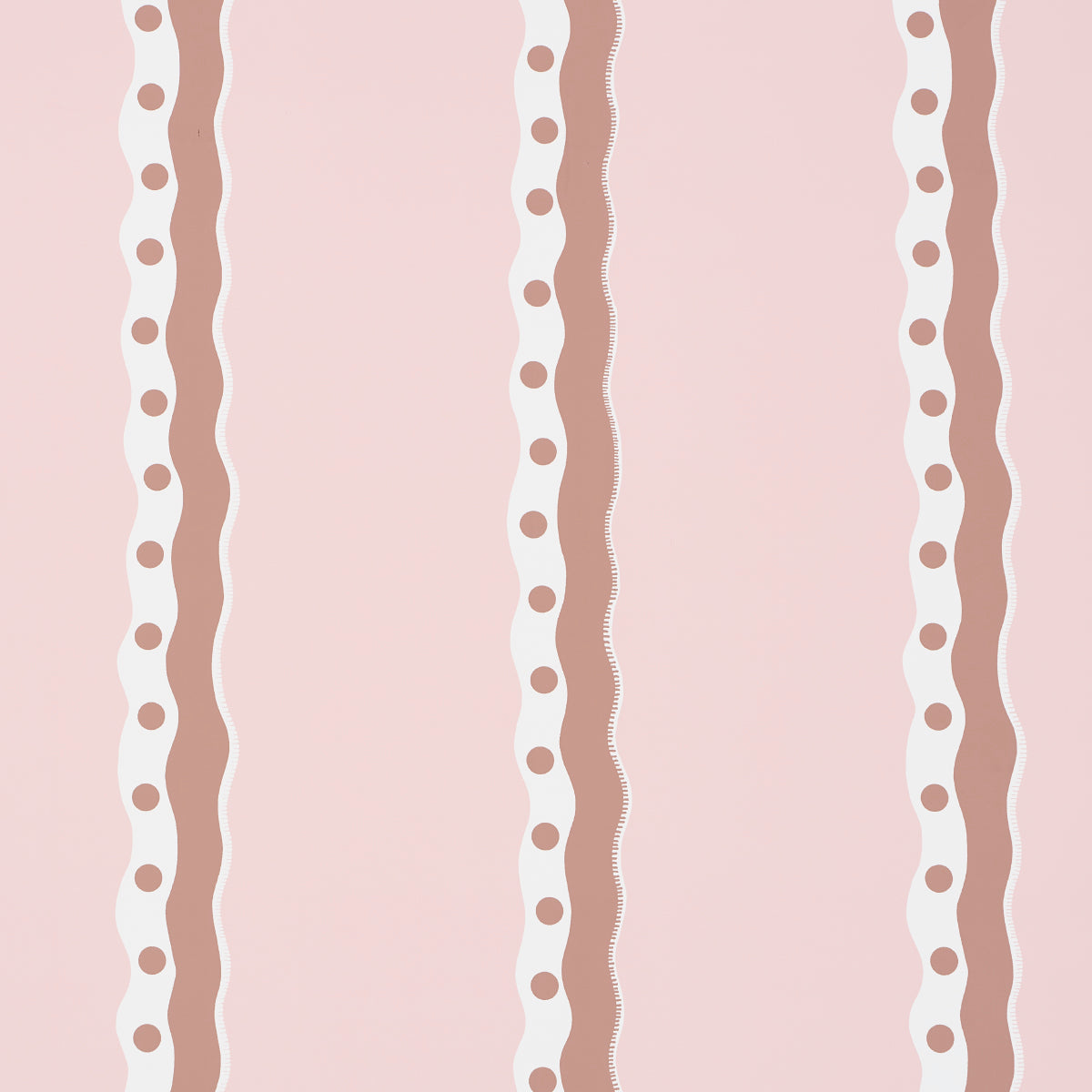 Schumacher Rousseau Stripe Cocoa & Blush Wallpaper Sample 5015741