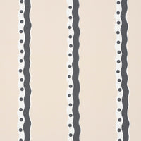 Schumacher Rousseau Stripe Noir & Cream Wallpaper 5015742
