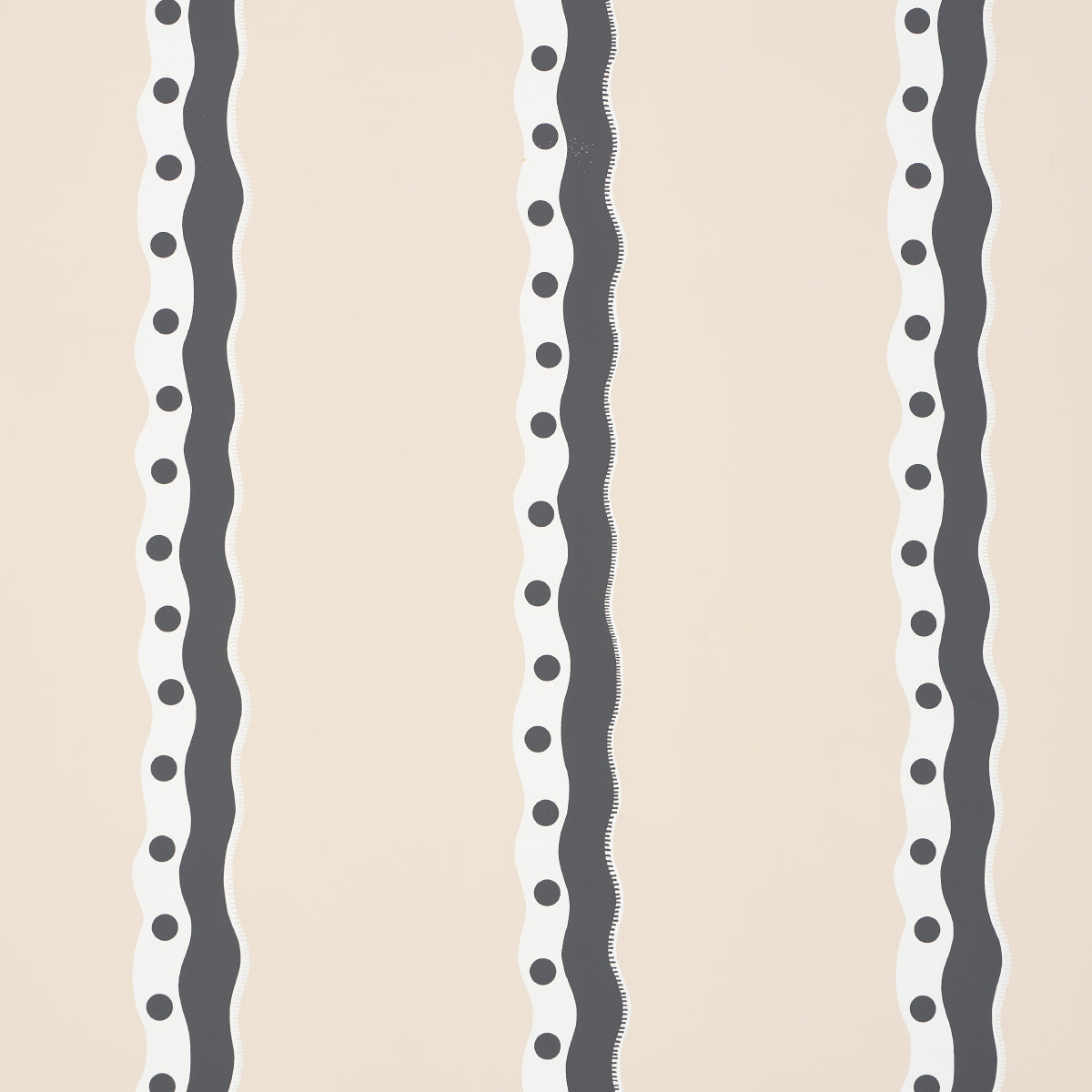 Schumacher Rousseau Stripe Noir & Cream Wallpaper Sample 5015742
