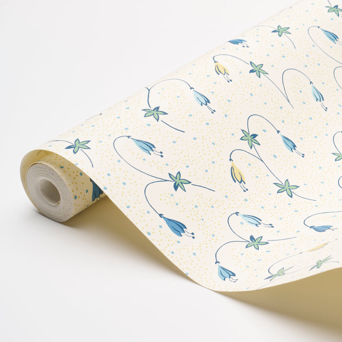 Schumacher Lolly Floral Blues Wallpaper Sample 5015750