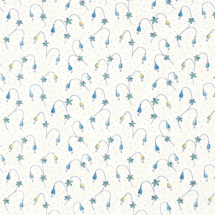 Schumacher Lolly Floral Blues Wallpaper Sample 5015750