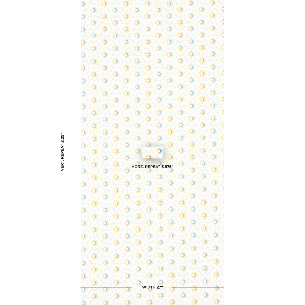 Schumacher Lucie Yellow & Sky Wallpaper Sample 5015760