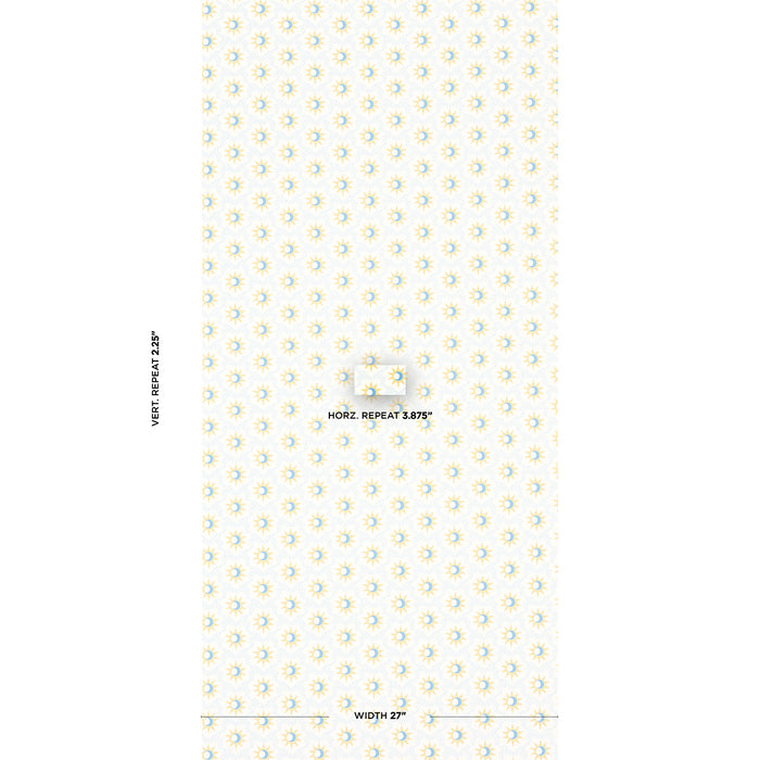 Schumacher Lucie Yellow & Sky Wallpaper Sample 5015760