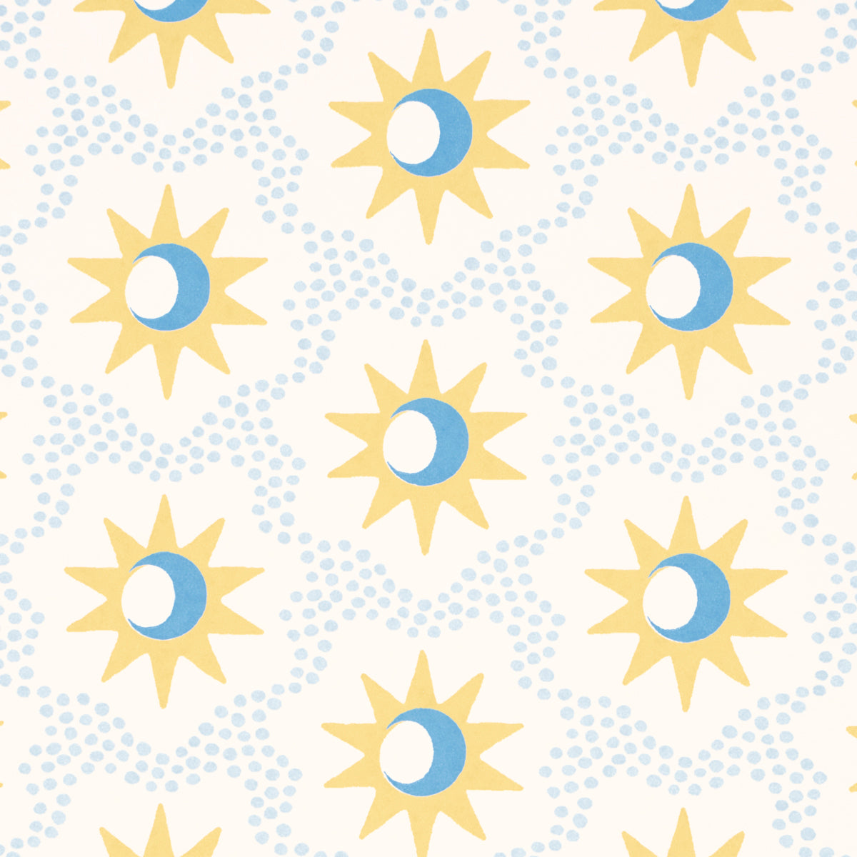 Schumacher Lucie Yellow & Sky Wallpaper Sample 5015760