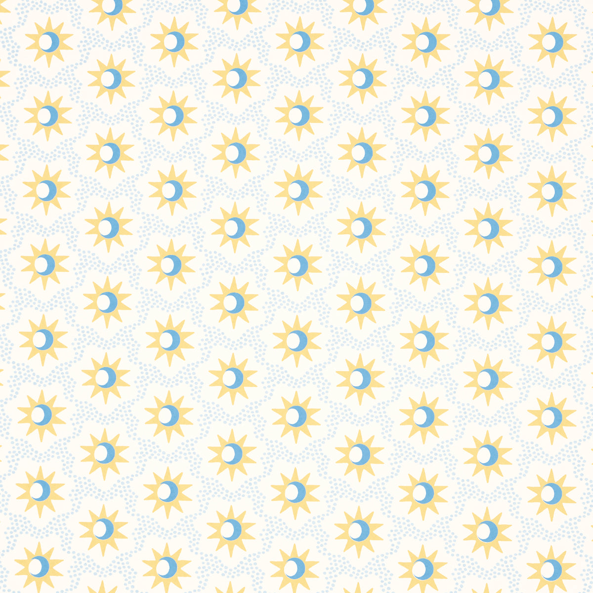 Schumacher Lucie Yellow & Sky Wallpaper Sample 5015760