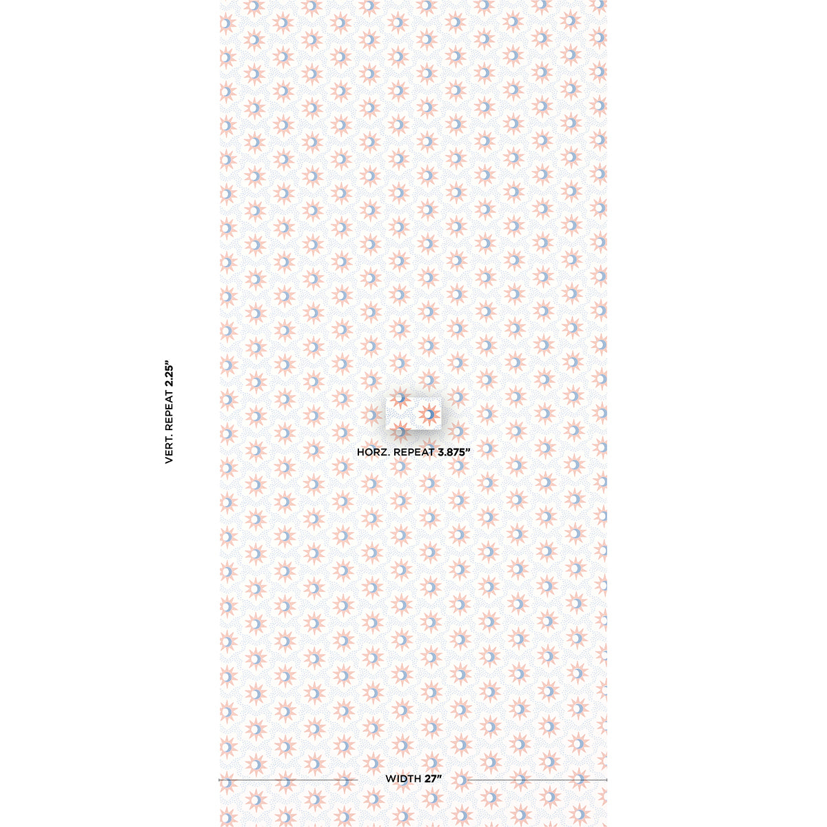 Schumacher Lucie Clay & Blue Wallpaper Sample 5015761