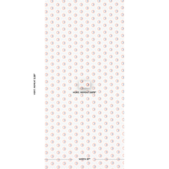 Schumacher Lucie Clay & Blue Wallpaper Sample 5015761