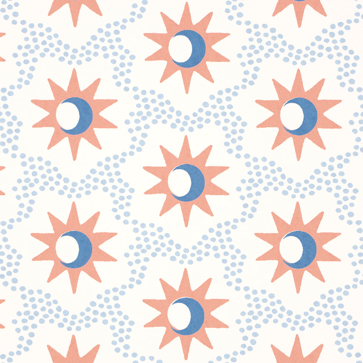 Schumacher Lucie Clay & Blue Wallpaper Sample 5015761