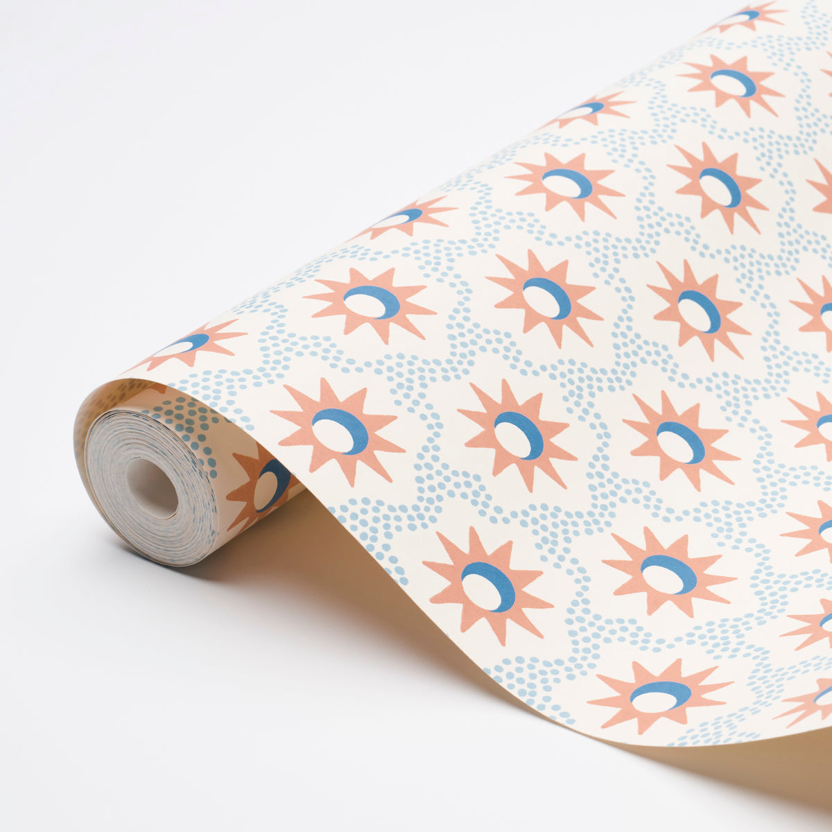 Schumacher Lucie Clay & Blue Wallpaper Sample 5015761