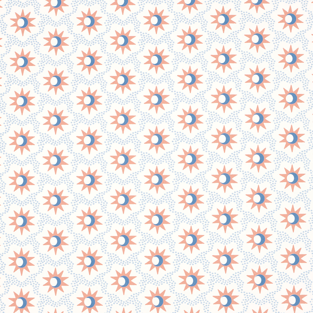 Schumacher Lucie Clay & Blue Wallpaper Sample 5015761