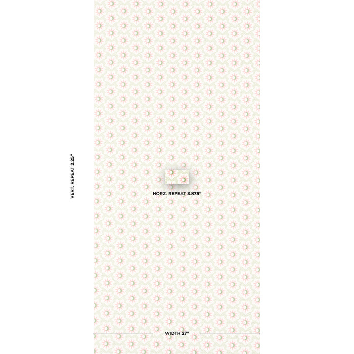 Schumacher Lucie Pink & Green Wallpaper Sample 5015762