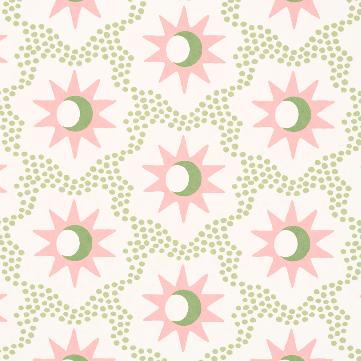 Schumacher Lucie Pink & Green Wallpaper Sample 5015762