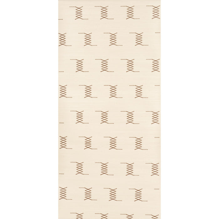 Schumacher Kin Sisal Embroidery Hazel On Ivory Wallpaper 5015780