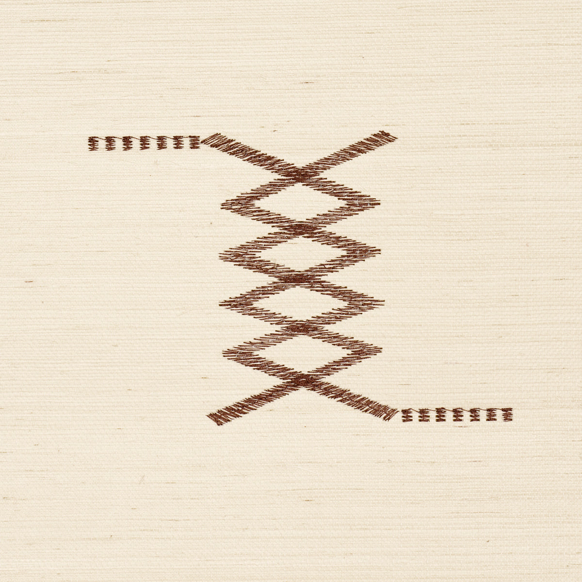 Schumacher Kin Sisal Embroidery Hazel On Ivory Wallpaper 5015780