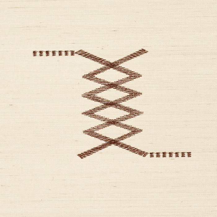 Schumacher Kin Sisal Embroidery Hazel On Ivory Wallpaper 5015780
