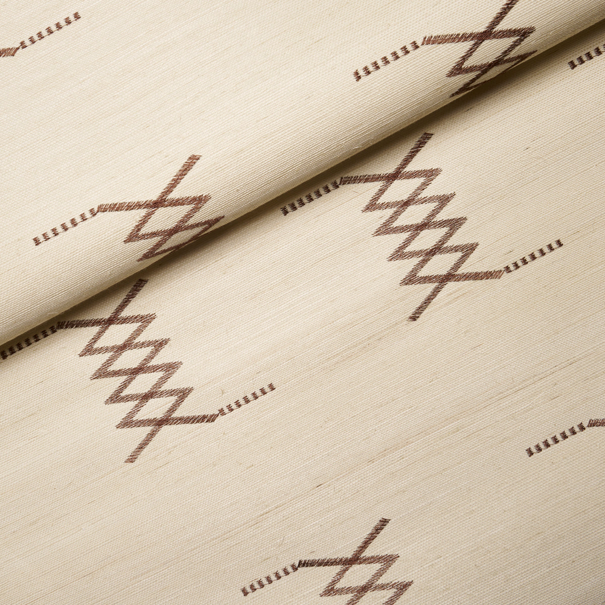 Schumacher Kin Sisal Embroidery Hazel On Ivory Wallpaper 5015780