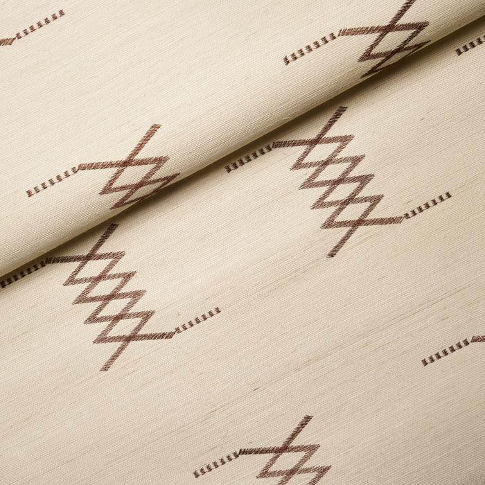 Schumacher Kin Sisal Embroidery Hazel On Ivory Wallpaper 5015780