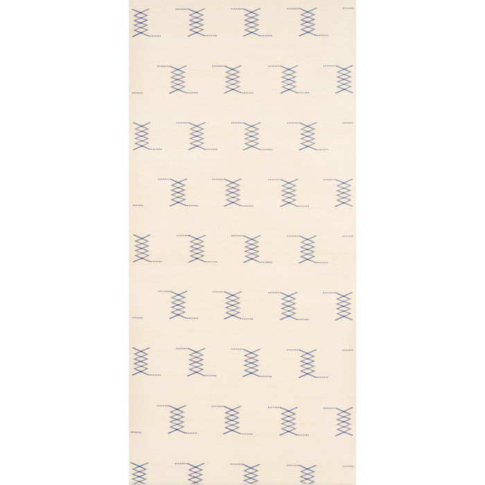 Schumacher Kin Sisal Embroidery Ink On Ivory Wallpaper 5015781
